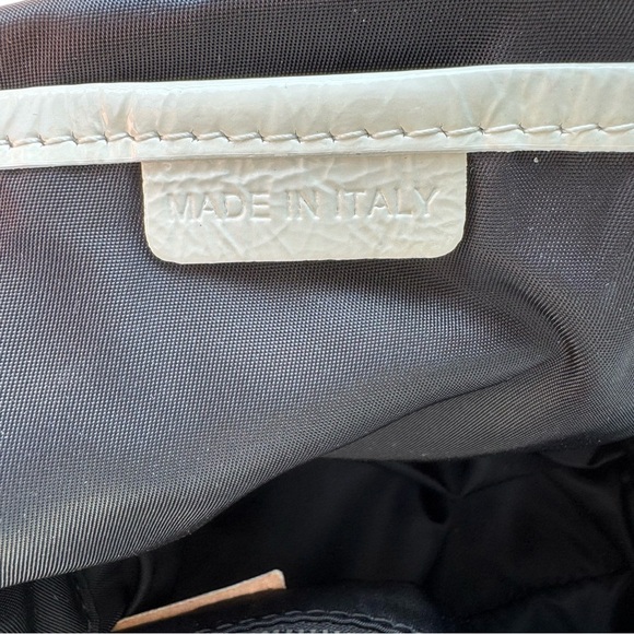 Burberry Black Floral Nova Check Satchel White Patent Leather Made in Italy - Picture 5 of 16